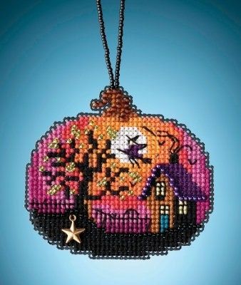 Bewitching Pumpkin by Mill Hill Charmed Ornament Cross Stitch Kits 2020. Get ready for the Autumn season!