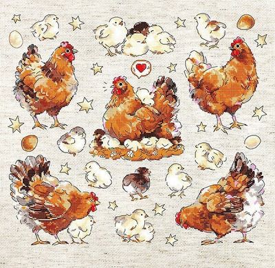 Pied Hens by LETISTITCH Counted cross stitch kit  release 2023
