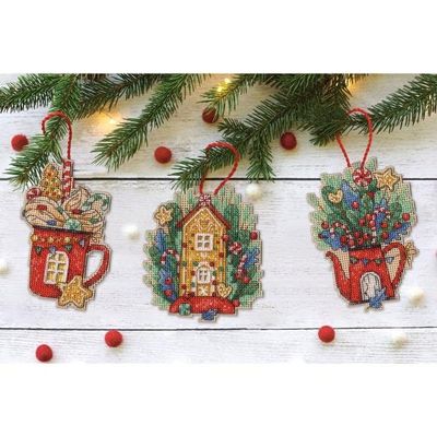 Sweet Christmas Ornaments by Dimensions Needlecrafts 2023 Counted Cross Stitch Kit 