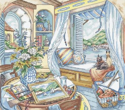 Window Seat by LETISTITCH Counted cross stitch kit