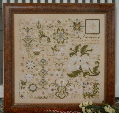 Dreaming of Daisies by Rosewood Manor designer Karen Kluba. Beautiful Flower primitive cross stich pattern