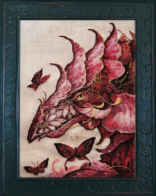 Flower Dragon by Nimuë Designer Annaïck Chauvel Counted cross stitch Pattern or Kit. Design released in 2024