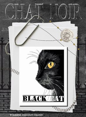 Le Chat Noir (The Black Cat) by Isabelle Haccourt Vautier Collection Broide du Noir. Printed cross stich pattern