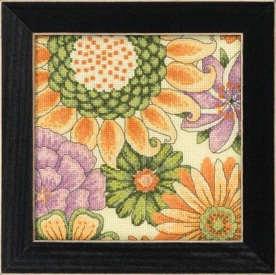Floral Yellow 2 by Mill Hill New 2022 Debbie Mumm Floral Fantasy embroidery. Beaded cross stitch kit