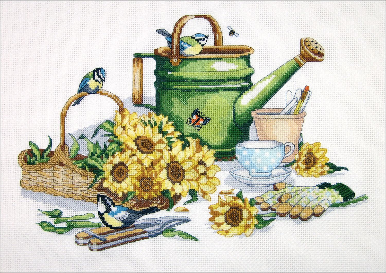 Watering Can by Janlynn Platinum Collection Summer Counted Cross Stitch Kit
