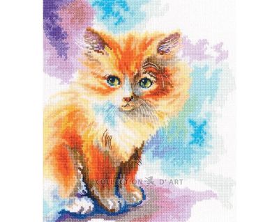 Sunny kitten by RTO. Cat Collection Сounted Cross Stitch Kit.