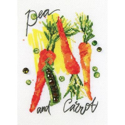 Pea and Carrot by RTO Stamped Cross Stitch Kit