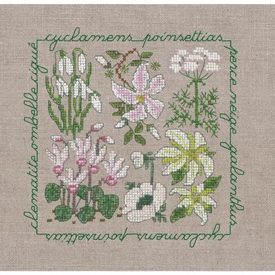 White Flowers by Le Bonheur des Dames Flowers &amp; Plants Collection Counted cross stitch kit