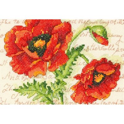 Poppy Pair by Dimensions Design by Andrea Brooks Counted Cross Stitch Kit