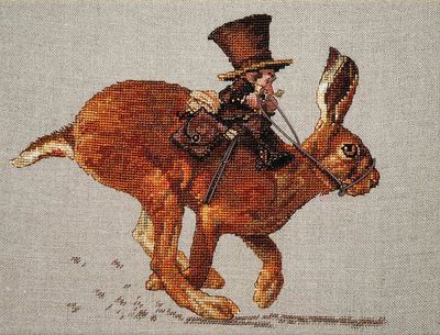 Le Lievre et le Postier (The Hare and the Postman) by Nimuë Designer Annaïck Chauvel Fairytale counted cross stitch Pattern or Kit