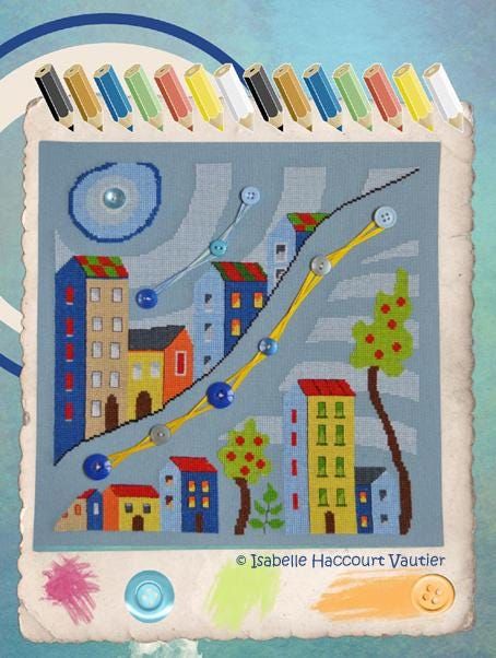 Brume de lune (Moon mist) by Isabelle Haccourt Vautier Collection Colorisa Printed cross stich pattern