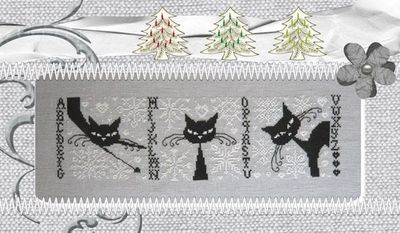 Psychocats like snow by Isabelle Haccourt Vautier Printed cross stich pattern