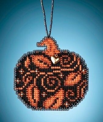 Glowing Pumpkin by Mill Hill Charmed Ornament Cross Stitch Kits 2020. Get ready for the Autumn season!