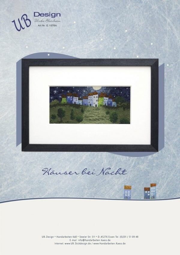 Houses at night (Häuser bei Nacht) by UB-Design (Germany) Counted cross-stitch pattern