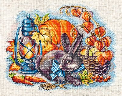 Autumn with a rabbit by LETISTITCH Counted cross stitch kit  release 2023