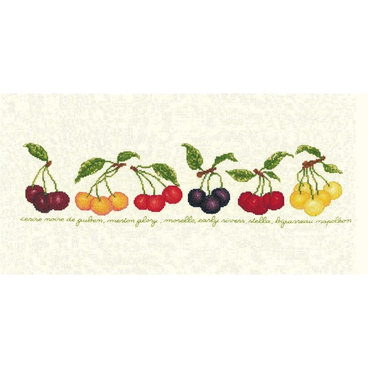 Cherries by Le Bonheur des Dames Fruits &amp; Jams Collection Counted cross stitch kit