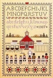 Schoolhouse Sampler by Told in a Garden. Designer Marilyn Leavitt-Imblum Counted cross stitch pattern
