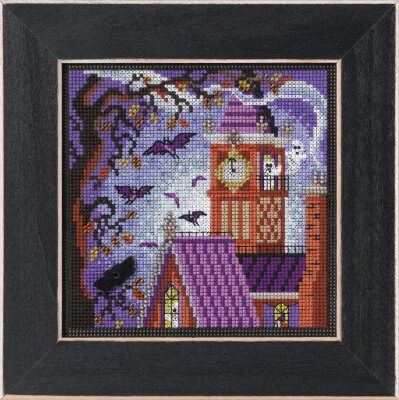 Haunted Tower by Mill Hill. Autumn Series Buttons and Bead Kit 2022 Halloween beaded cross stitch embroidery kit