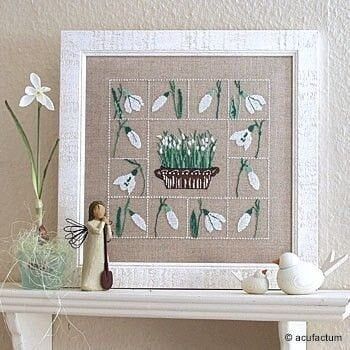 Square Snowdrop (Schneeglöckchen im Quadrat) by Acufactum Spring &amp; Summer Collection Counted cross-stitch kit