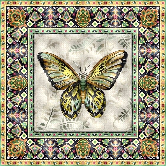 Vintage Butterfly by LETISTITCH Vintage Collection Counted cross stitch kit