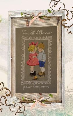 Un petit Fil d&#39;Amour (A Little Thread of Love) by Isabelle Haccourt Vautier Printed cross stich pattern