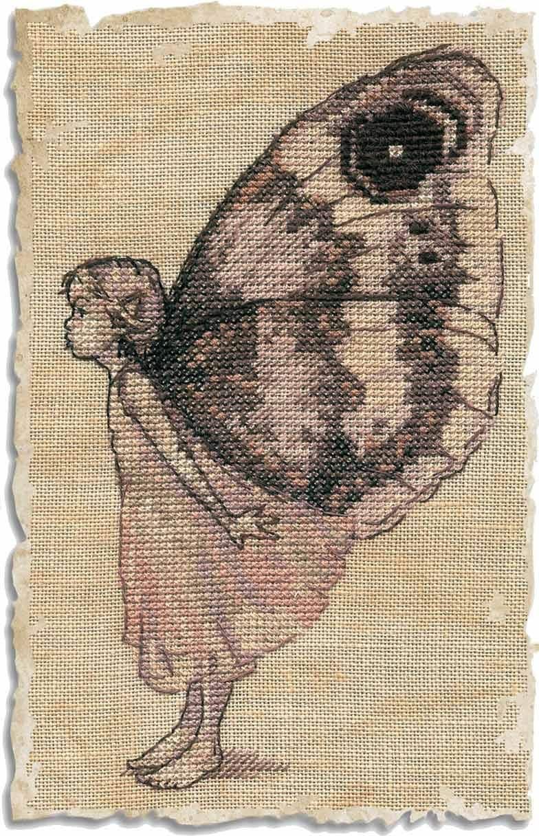 Le Papillon (Butterfly) by Nimuë Designer Annaïck Chauvel Fairy counted cross stitch Kit or printed cross stitch pattern