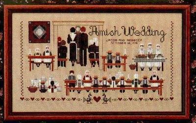 Amish Wedding by Told in a Garden. Designer Marilyn Leavitt-Imblum Counted cross stitch pattern