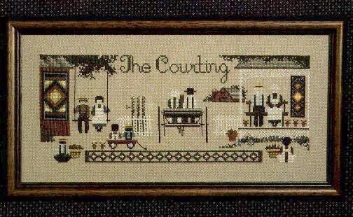 The Courting by Told in a Garden. Designer Marilyn Leavitt-Imblum Counted cross stitch pattern