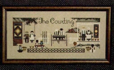 The Courting by Told in a Garden. Designer Marilyn Leavitt-Imblum Counted cross stitch pattern