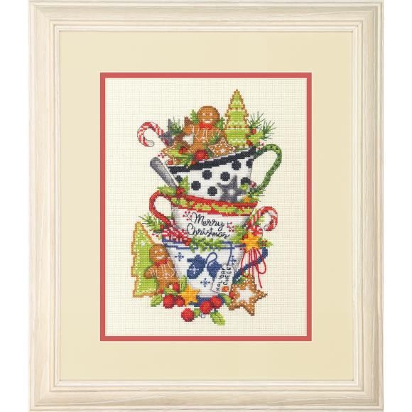 Christmas Tea by Dimensions 2024 Design Lori Nawyn. Christmas counted Cross Stitch Kit