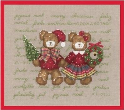 Couple Of Christmas Bears by Le Bonheur des Dames Counted cross stitch kit