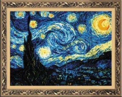 Starry Night - After Van Gogh&#39;s Painting - Riolis Counted Cross Stitch Kit. Lovely museum design
