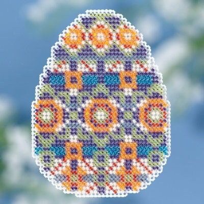 Mosaic Egg by Mill Hill Seasonal Ornament Series Spring Bouquet Collection with magnet 2018