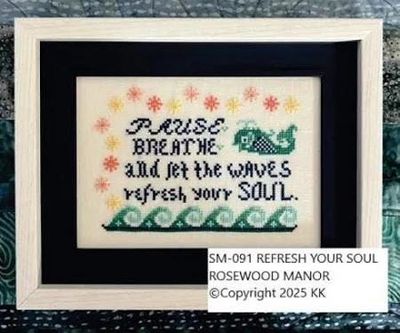 Refresh Your Soul by Rosewood Manor Design 2025 Primitive printed pattern for embroidery