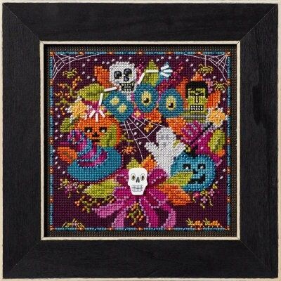 Halloween Fun by Mill Hill Autumn Series Buttons and Beads Kit 2024 Halloween beaded cross stitch embroidery kit
