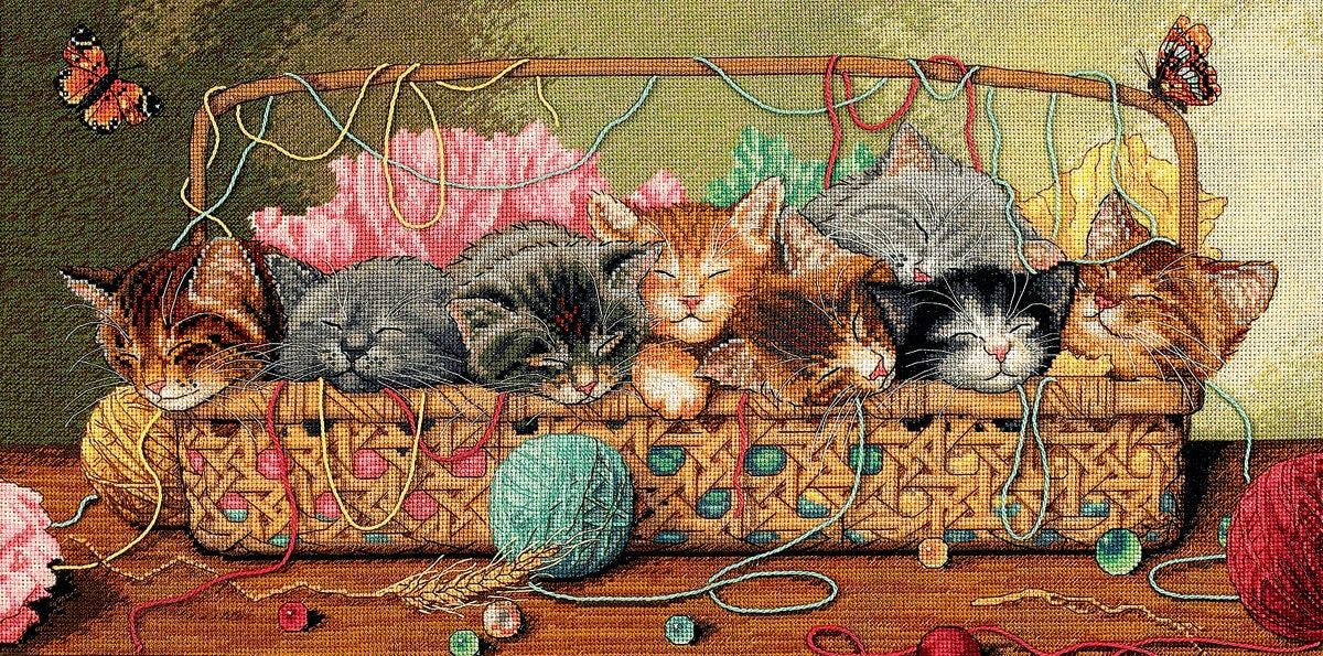 Kitty Litter by Dimensions Gold Collection Designer Braldt Bralds Kitten counted Cross Stitch Kit