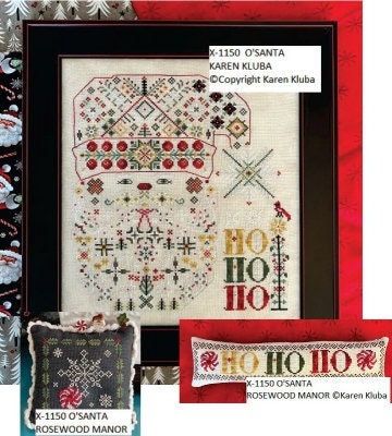 O&#39;Santa by Rosewood Manor Design designer Karen Kluba. Primitive counted cross stich pattern (3 designs) 2022