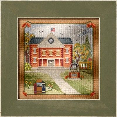 Book Learning - Country Lane by Mill Hill 2024. Autumn Series Buttons and Bead Kit. Fall beaded cross stitch kit.