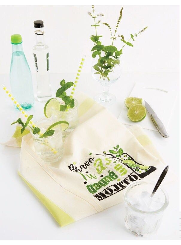 Yess Mojito! by Isabelle Haccourt Vautier 2023 Torchons collection Printed cross stich pattern