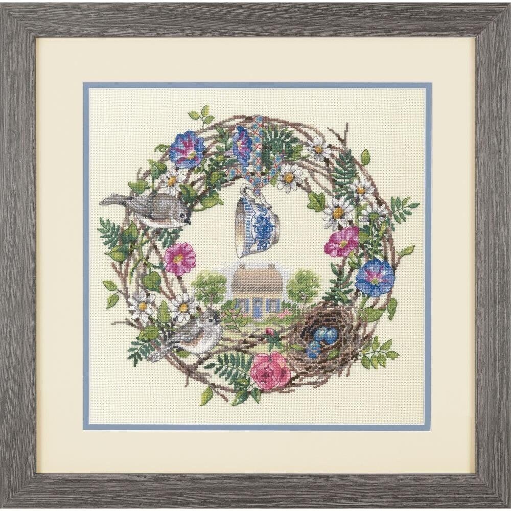 Cottage Wreath by Dimensions The Gold Collection Counted Cross Stitch Kit 2023