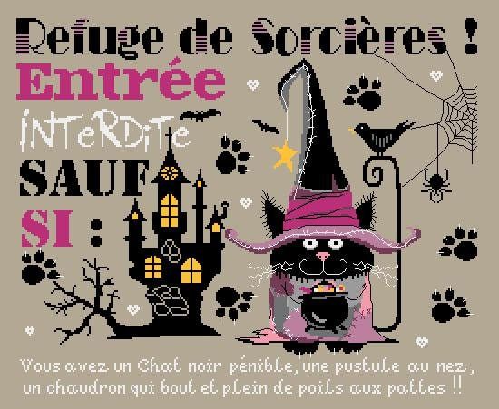 Refuge de sorcières (Witches&#39; refuge) by Isabelle Haccourt Vautier. Printed cross stich pattern