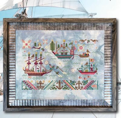 Seas &amp; Greetings Sampler by Ink Circles 2024 Counted cross stitch pattern