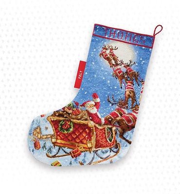The Reindeers on their way! Stocking by LETISTITCH Christmas Counted cross stitch kit