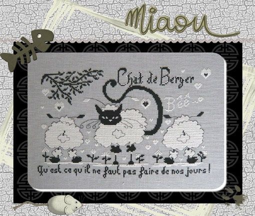 Chat de berger (Shepherd&#39;s Cat) by Isabelle Haccourt Vautier Printed cross stich pattern