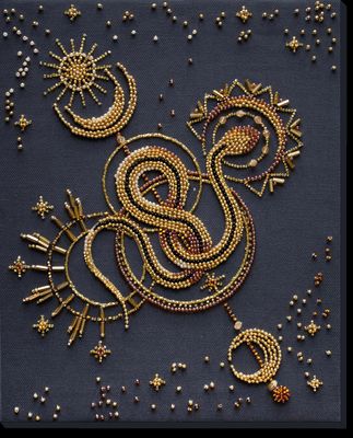 Golden talisman by Abris Art. Deco Scenes Collection. Bead Embroidery Kit