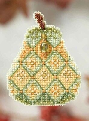 Jeweled Pear by Mill Hill Charmed Ornament Autumn Series Cross Stitch Kit 2014. Get ready for the Autumn season!