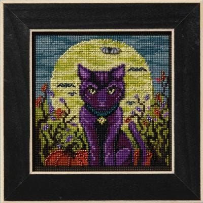 Spooky Cat by Mill Hill 2025 Autumn Series Buttons and Beads Halloween Beaded Cross Stitch Kit