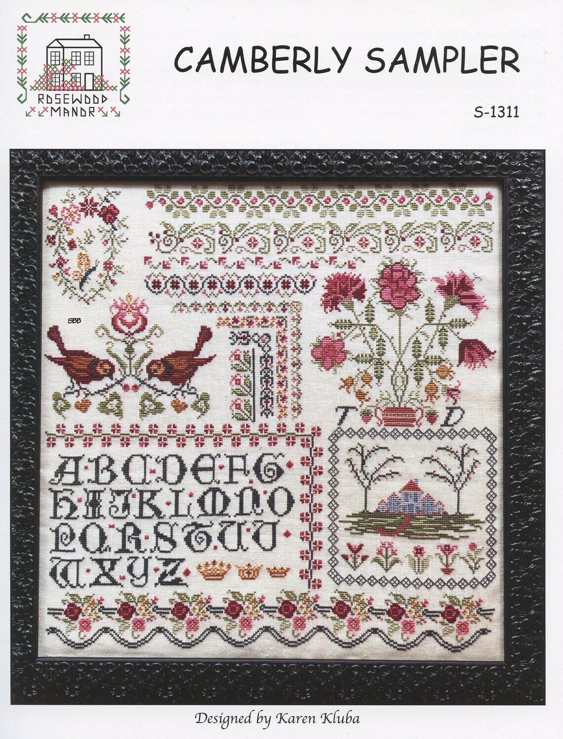 Camberly Sampler by Rosewood Manor Design. Primitive printed pattern for embroidery 2022