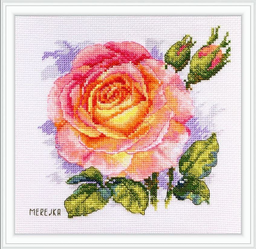 Rose by Merejka counted cross stitch kit. Beautiful Flower design