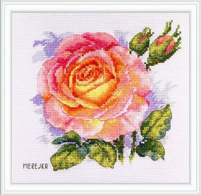 Rose by Merejka counted cross stitch kit. Beautiful Flower design